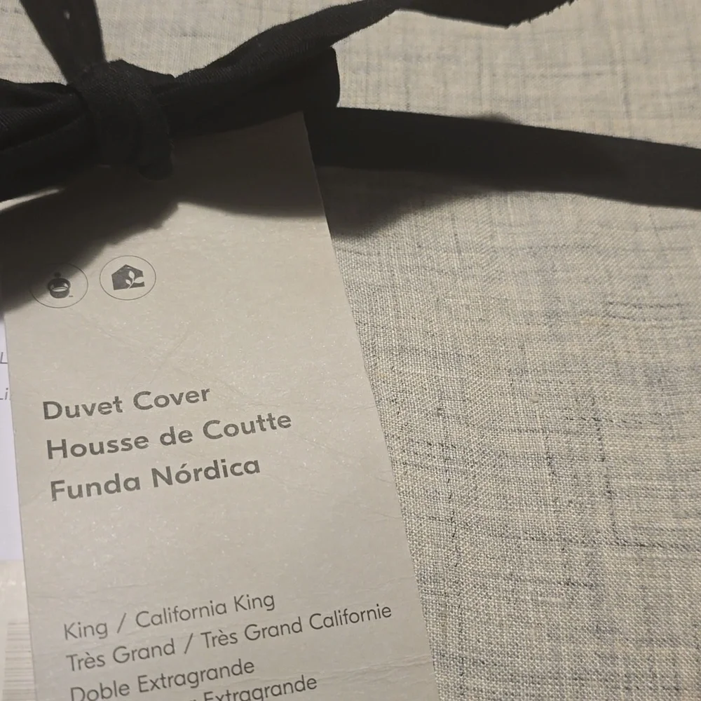 European Flax Linen Duvet Cover, Frost Gray Fiber Dye, King/Cal King,$300.00 USD